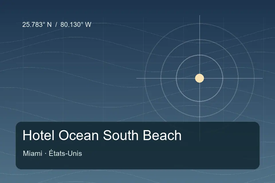 Referencia geográfica ilustrada de Hotel Ocean South Beach en Miami