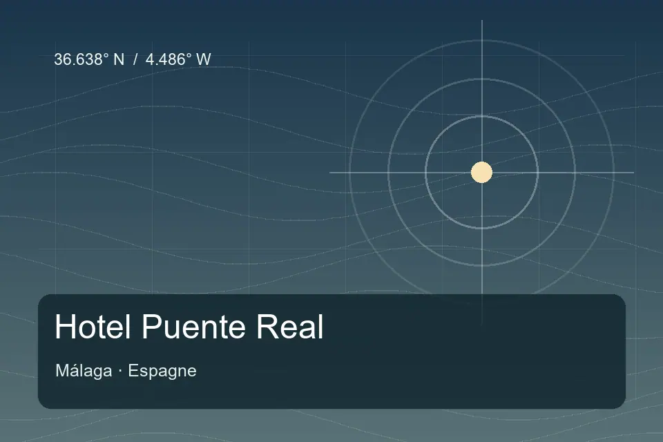 Riferimento geografico illustrato di Hotel Puente Real a Málaga