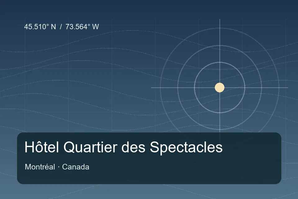Riferimento geografico illustrato di Hôtel Quartier des Spectacles a Montréal