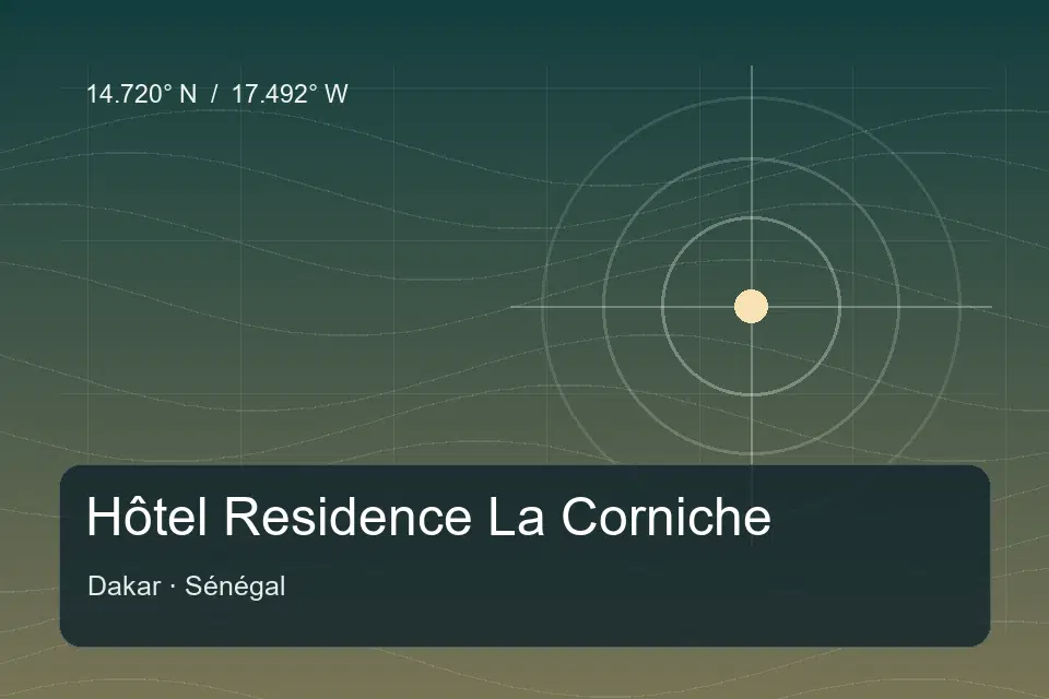 Illustrierter geografischer Orientierungspunkt für Hôtel Residence La Corniche in Dakar