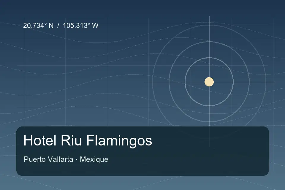 Illustrated geographic marker for Hotel Riu Flamingos in Puerto Vallarta