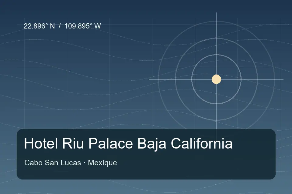 Riferimento geografico illustrato di Hotel Riu Palace Baja California a Cabo San Lucas