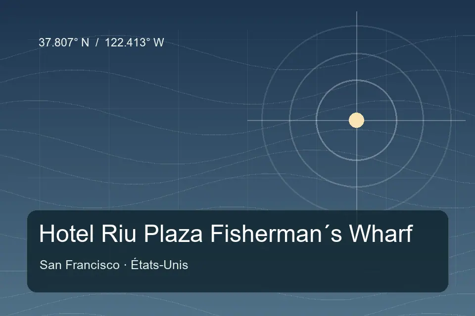 Riferimento geografico illustrato di Hotel Riu Plaza Fisherman´s Wharf a San Francisco