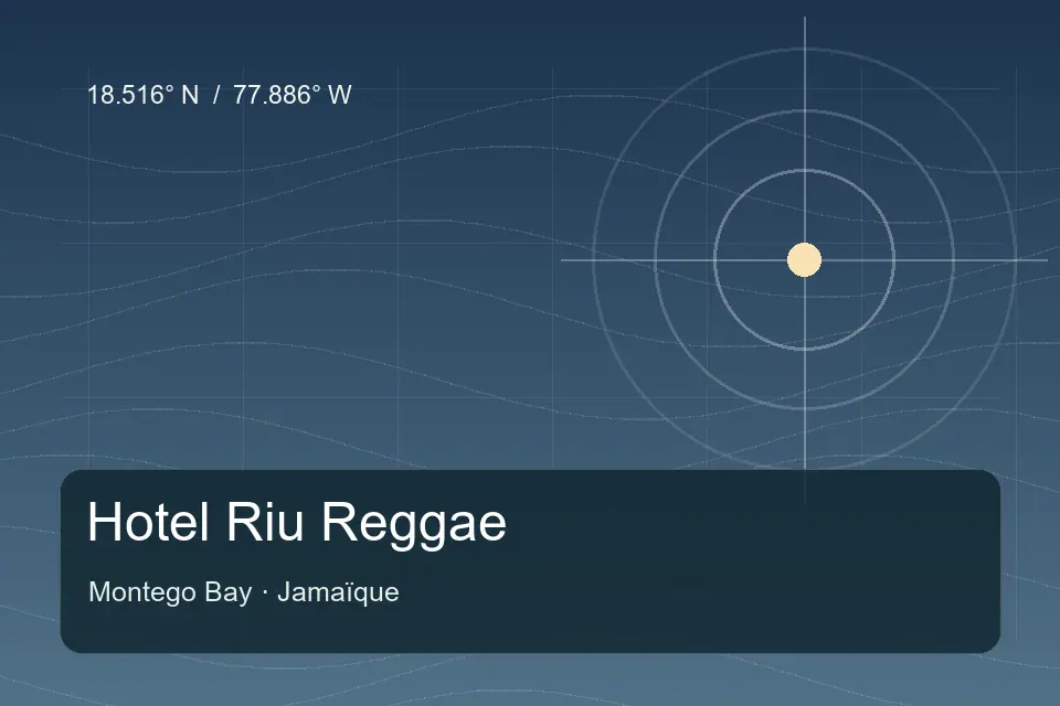 Riferimento geografico illustrato di Hotel Riu Reggae a Montego Bay