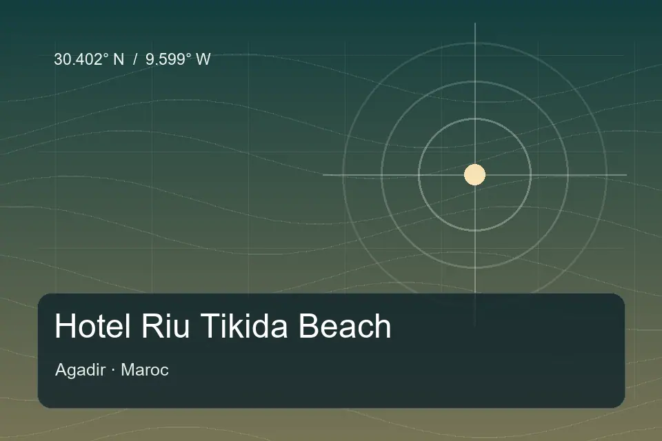 Referência geográfica ilustrada de Hotel Riu Tikida Beach em Agadir