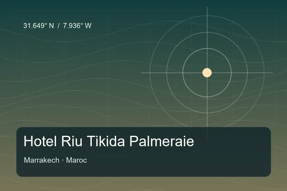Referencia geográfica ilustrada de Hotel Riu Tikida Palmeraie en Marrakech