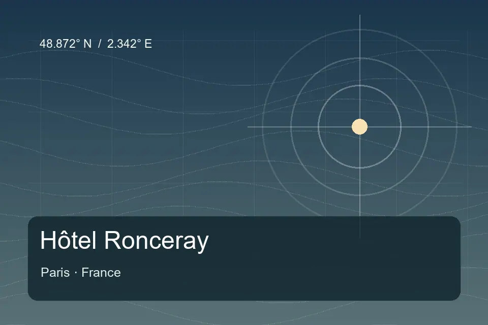 Illustrated geographic marker for Hôtel Ronceray in Paris