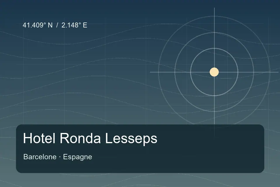 Illustrated geographic marker for Hotel Ronda Lesseps in Barcelona