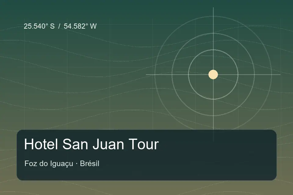 Illustrated geographic marker for Hotel San Juan Tour in Foz do Iguaçu