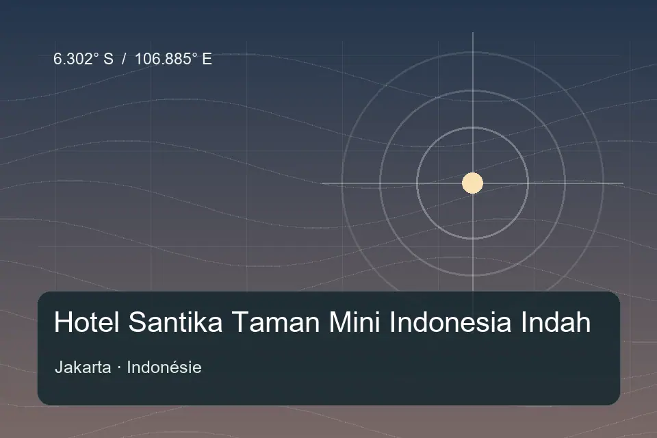 Referência geográfica ilustrada de Hotel Santika Taman Mini Indonesia Indah em Jakarta