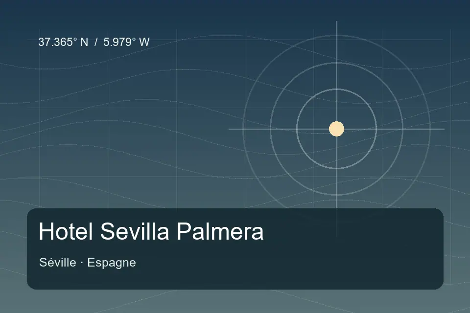 Illustrierter geografischer Orientierungspunkt für Hotel Sevilla Palmera in Séville