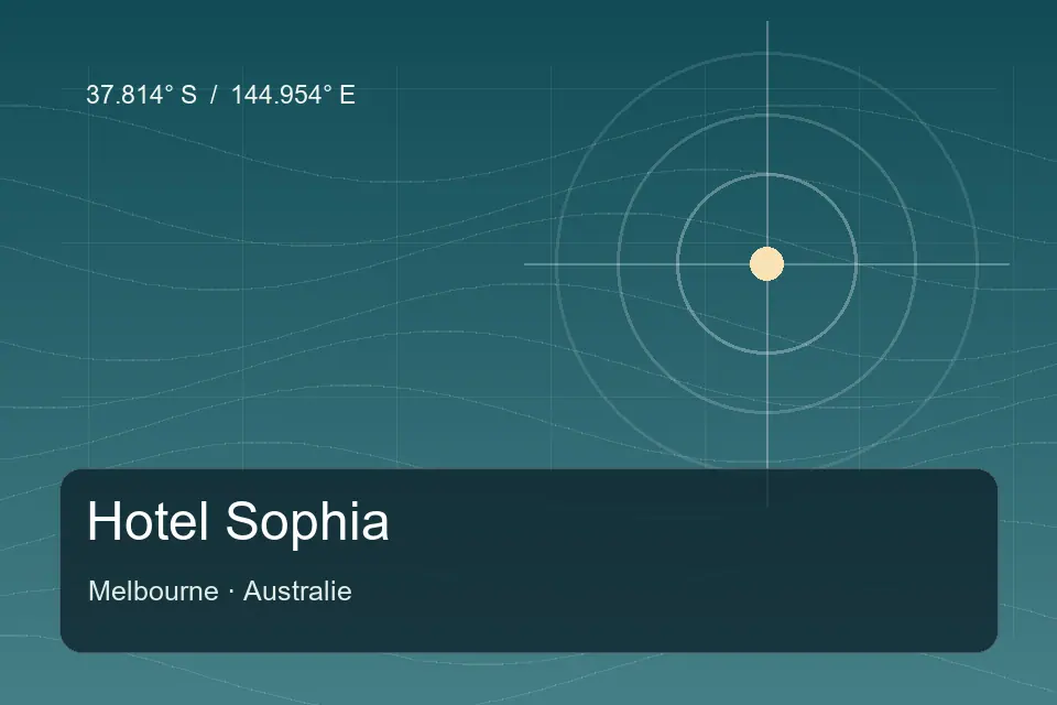 Riferimento geografico illustrato di Hotel Sophia a Melbourne