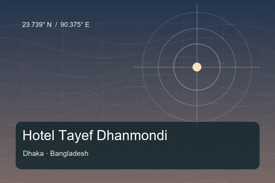 Referencia geográfica ilustrada de Hotel Tayef Dhanmondi en Dhaka