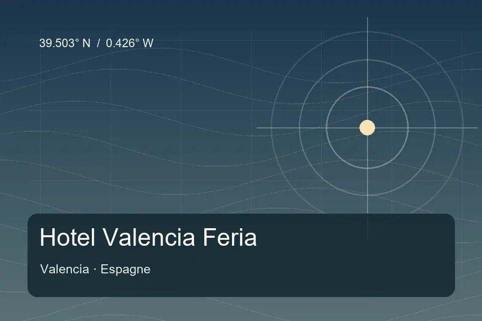 Illustrated geographic marker for Hotel Valencia Feria in Valencia