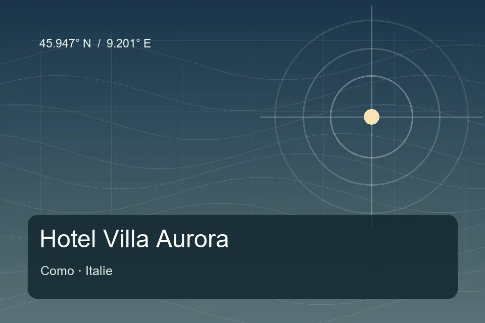 Illustrated geographic marker for Hotel Villa Aurora in Como