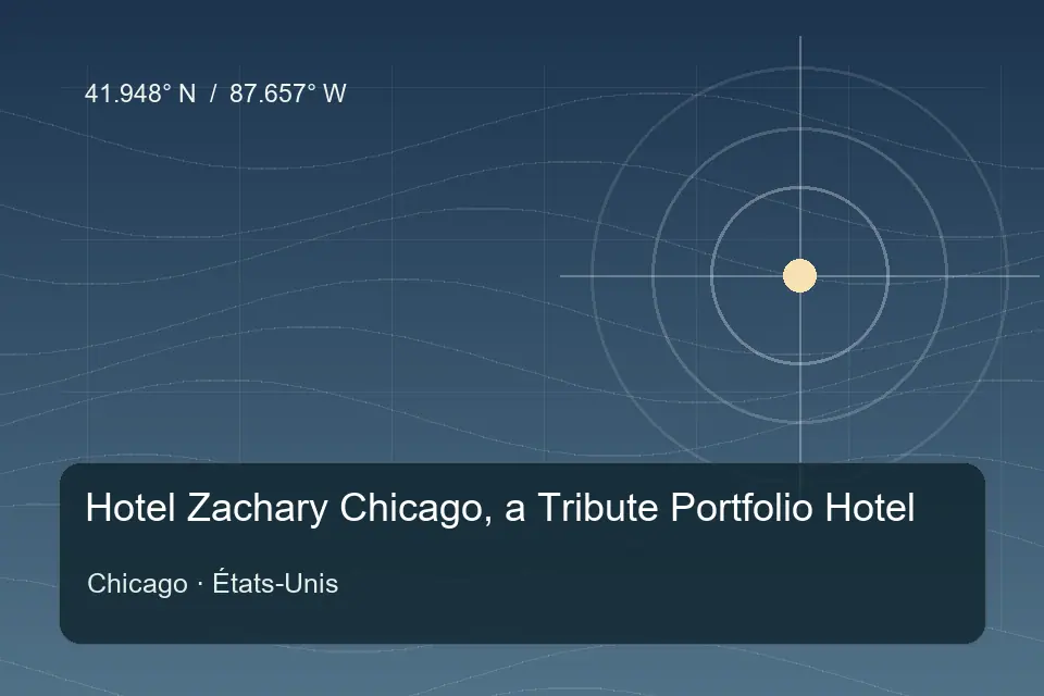 Riferimento geografico illustrato di Hotel Zachary Chicago, a Tribute Portfolio Hotel a Chicago
