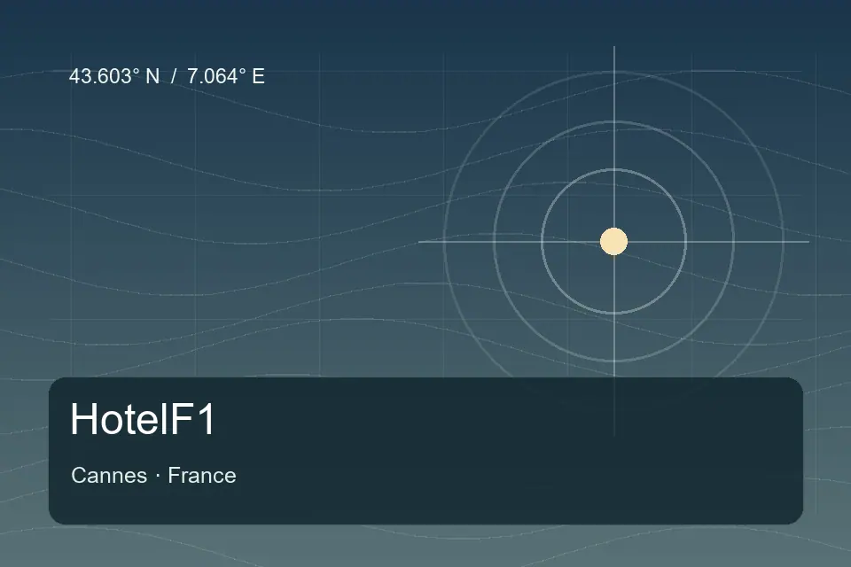 Riferimento geografico illustrato di HotelF1 a Cannes