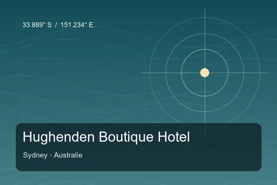 Illustrated geographic marker for Hughenden Boutique Hotel in Sydney