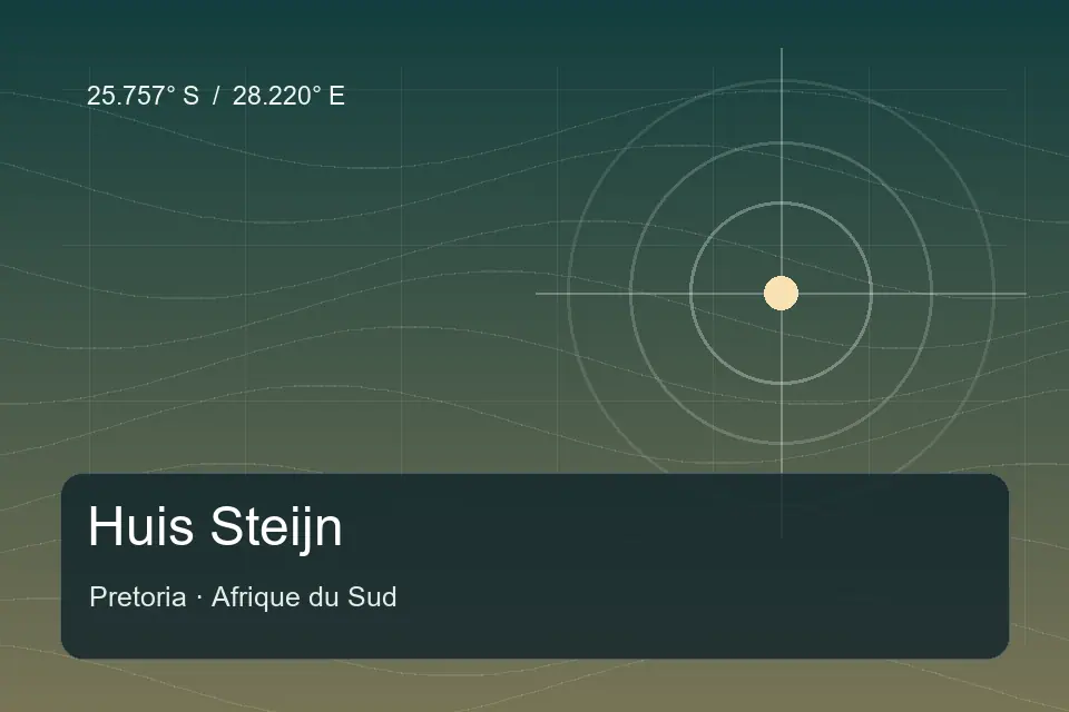 Illustrated geographic marker for Huis Steijn in Pretoria