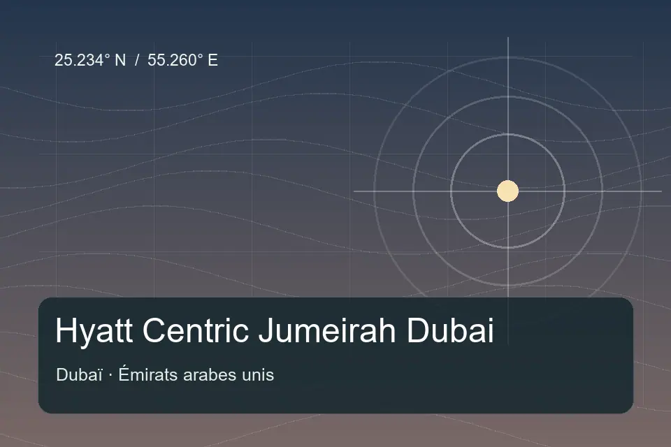 Illustrated geographic marker for Hyatt Centric Jumeirah Dubai in Dubai
