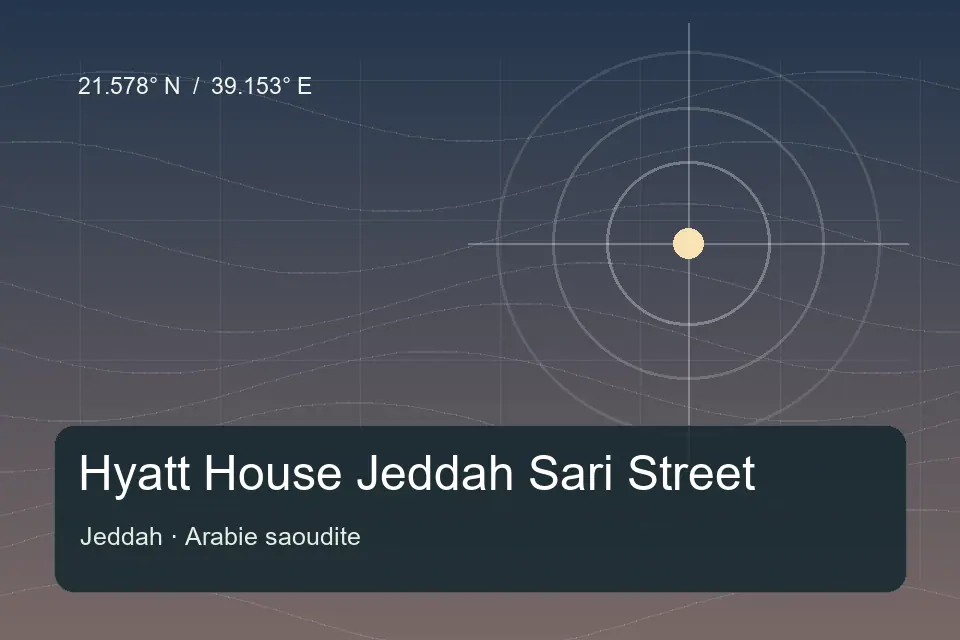 Referência geográfica ilustrada de Hyatt House Jeddah Sari Street em Jeddah