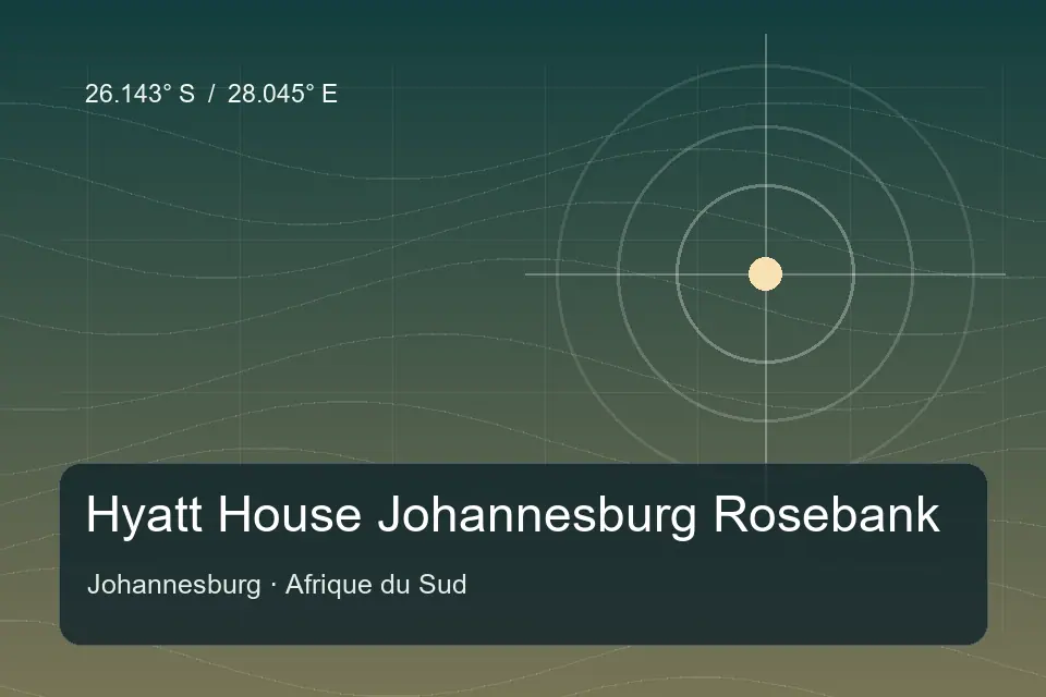 Illustrated geographic marker for Hyatt House Johannesburg Rosebank in Johannesburg