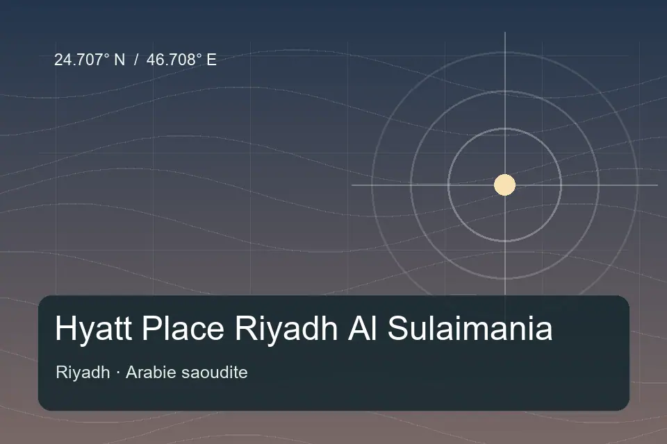Referência geográfica ilustrada de Hyatt Place Riyadh Al Sulaimania em Riyadh