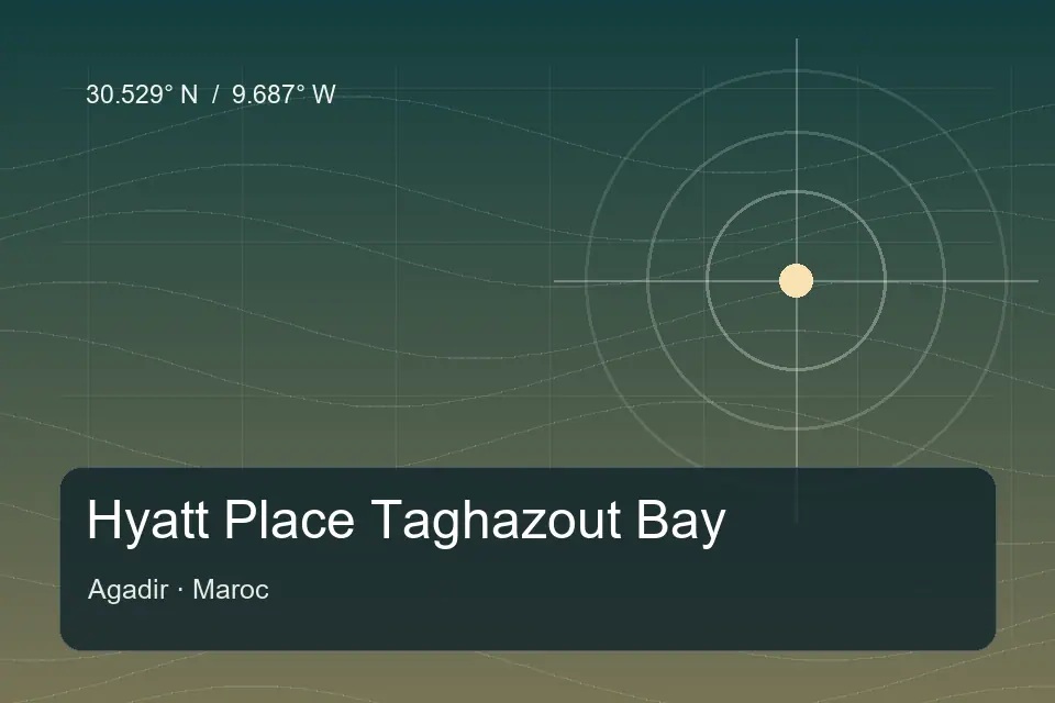 Referência geográfica ilustrada de Hyatt Place Taghazout Bay em Agadir