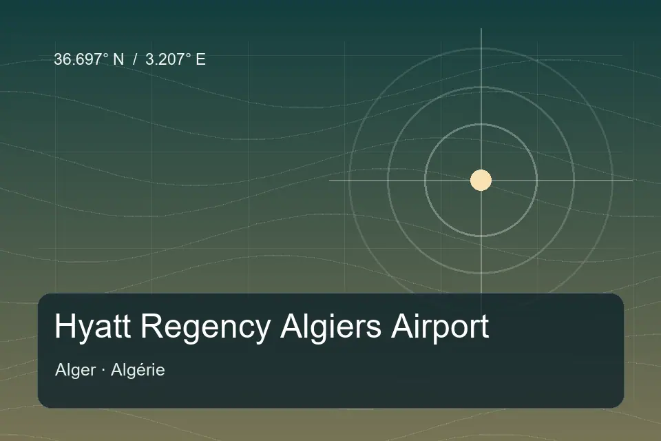 Illustrated geographic marker for Hyatt Regency Algiers Airport in Alger
