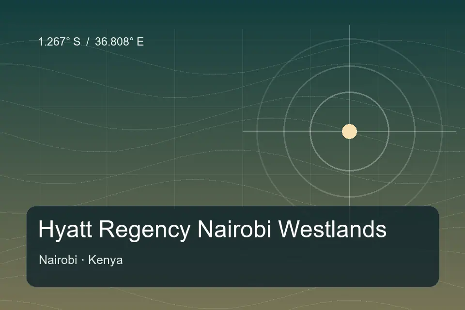 Repère géographique illustré de Hyatt Regency Nairobi Westlands à Nairobi