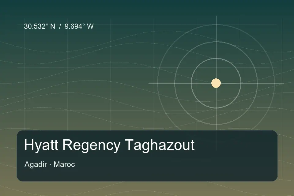 Referência geográfica ilustrada de Hyatt Regency Taghazout em Agadir
