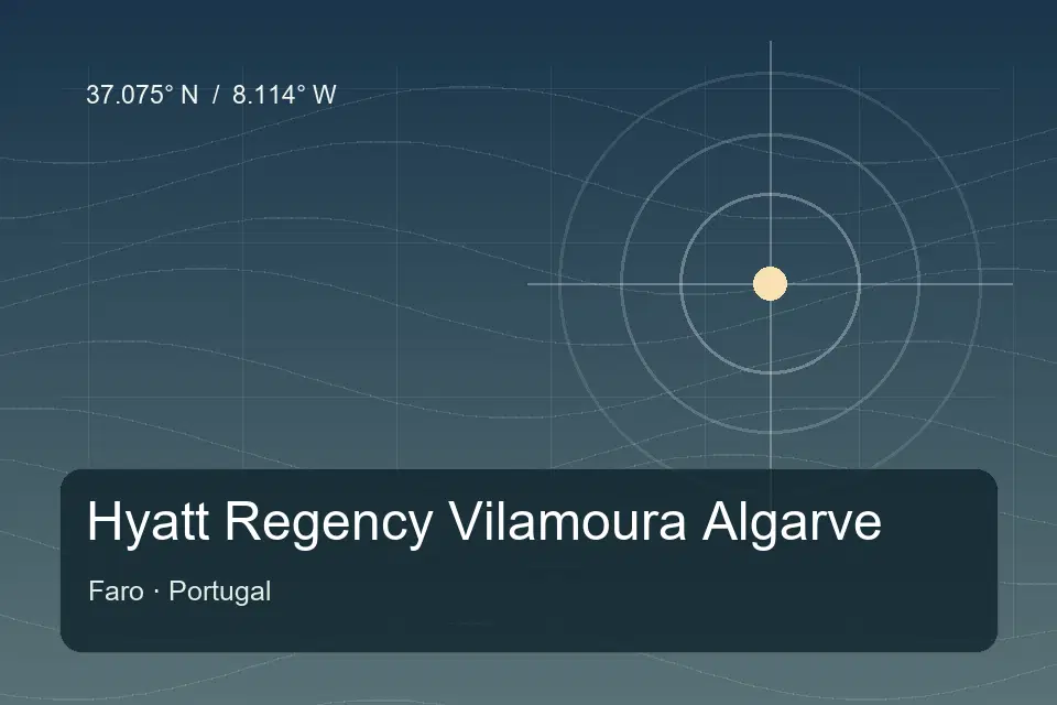 Riferimento geografico illustrato di Hyatt Regency Vilamoura Algarve a Faro