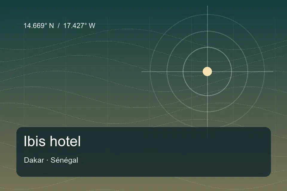 Illustrierter geografischer Orientierungspunkt für Ibis hotel in Dakar