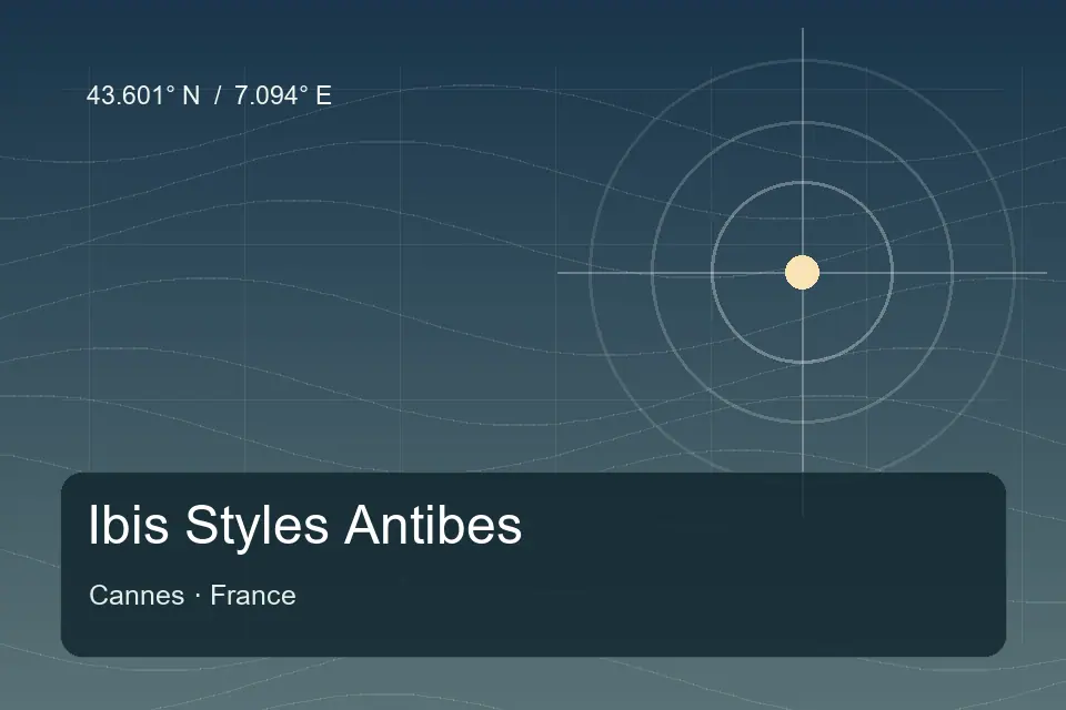 Riferimento geografico illustrato di Ibis Styles Antibes a Cannes