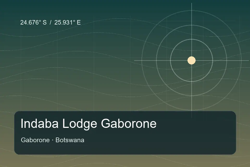 Illustrated geographic marker for Indaba Lodge Gaborone in Gaborone