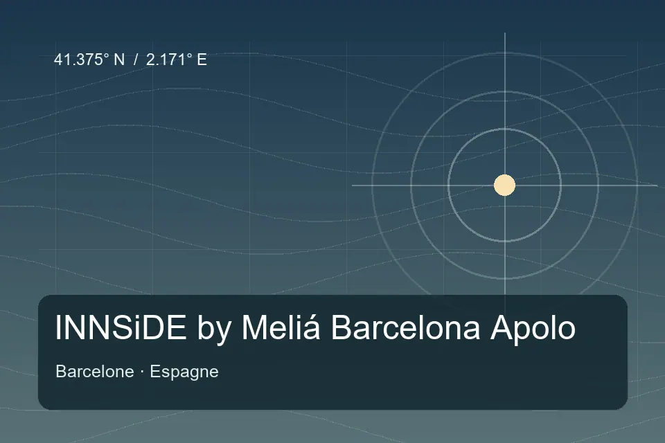 Illustrated geographic marker for INNSiDE by Meliá Barcelona Apolo in Barcelona