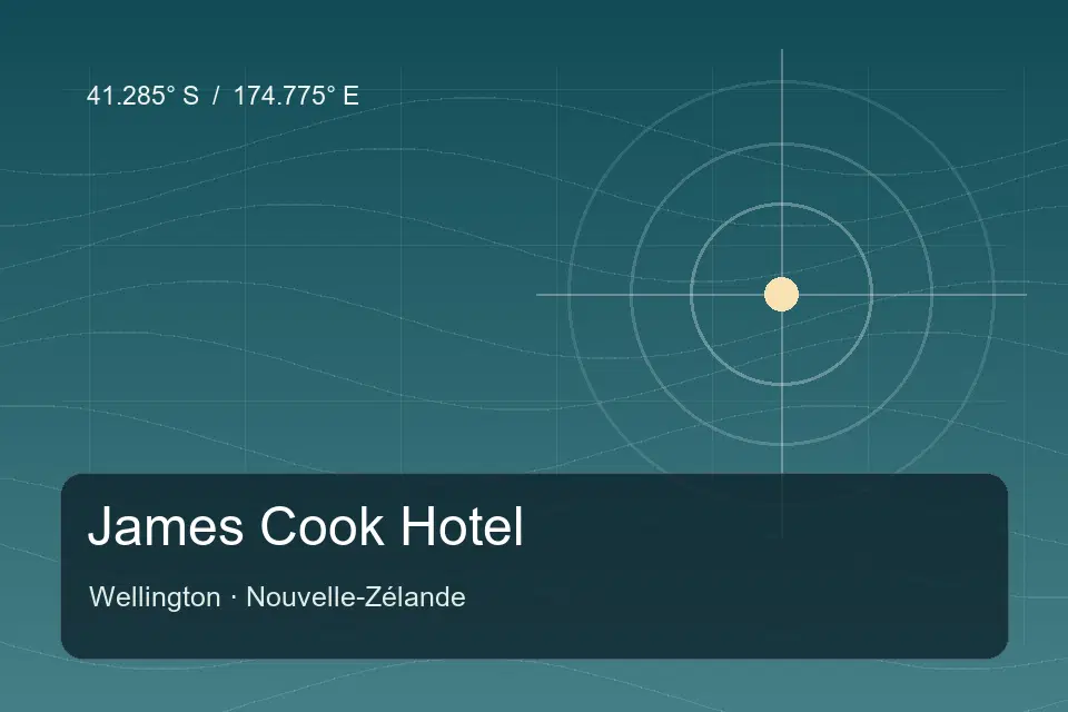 Illustrierter geografischer Orientierungspunkt für James Cook Hotel in Wellington
