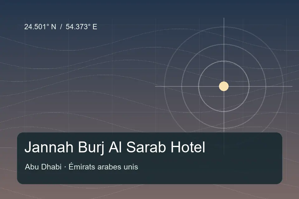Illustrated geographic marker for Jannah Burj Al Sarab Hotel in Abu Dhabi