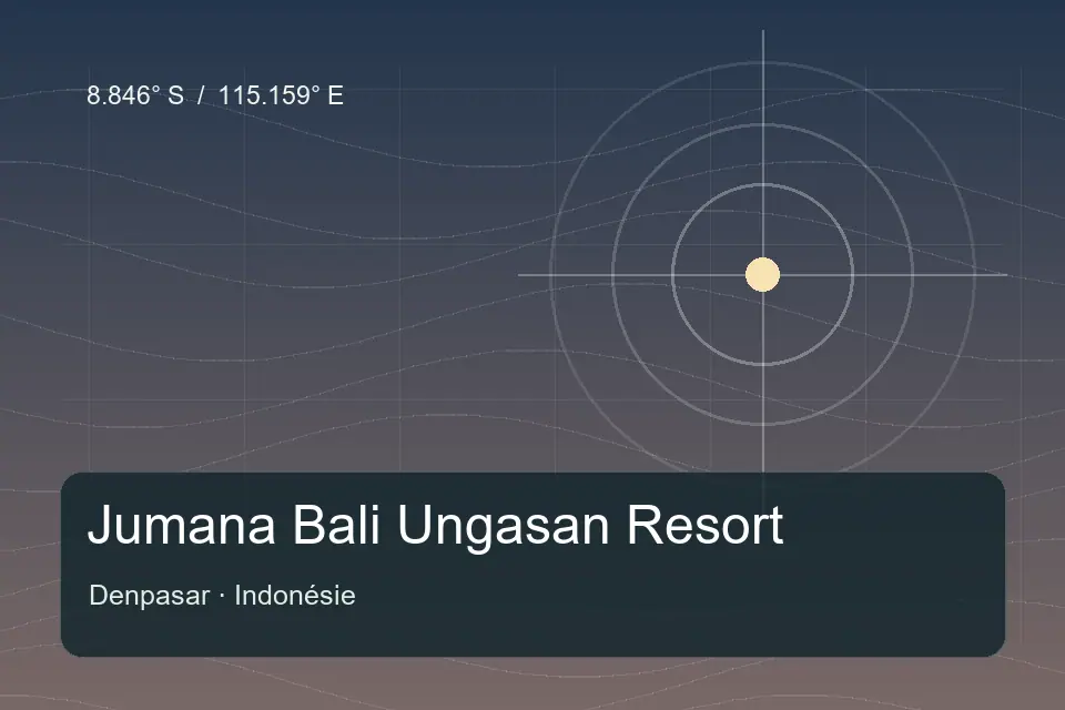 Illustrated geographic marker for Jumana Bali Ungasan Resort in Denpasar