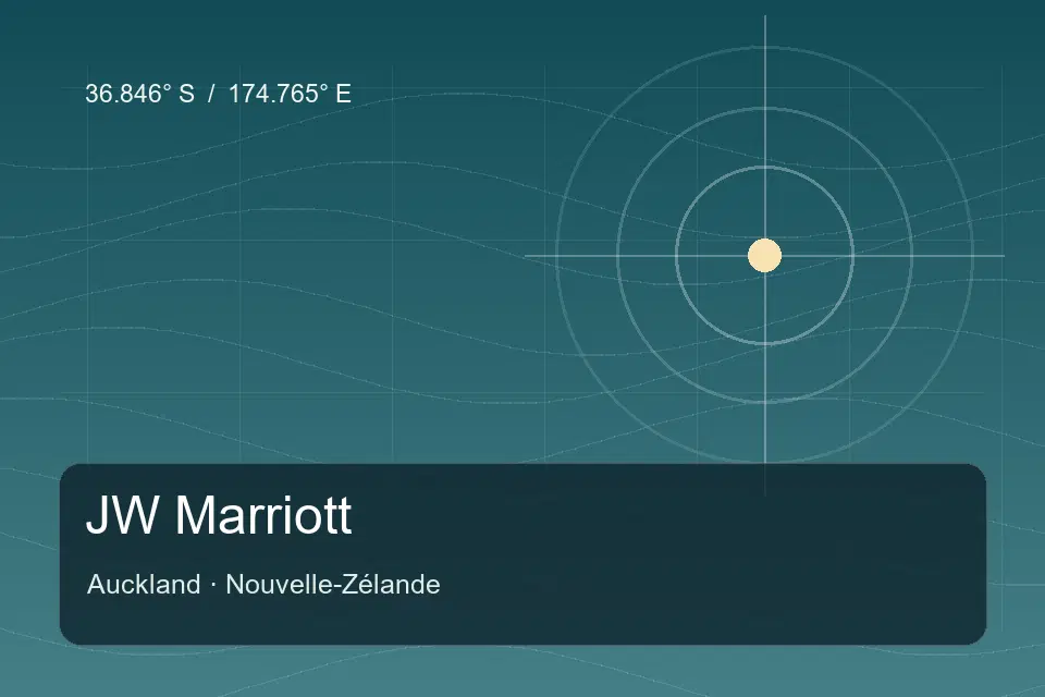 Referência geográfica ilustrada de JW Marriott em Auckland