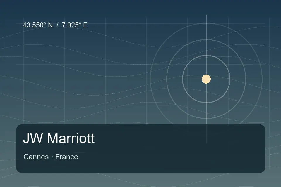 Riferimento geografico illustrato di JW Marriott a Cannes