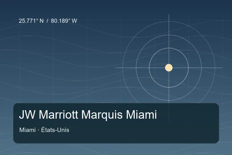 Referencia geográfica ilustrada de JW Marriott Marquis Miami en Miami