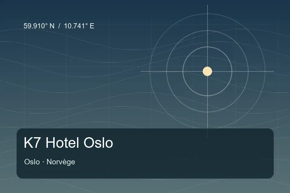 Riferimento geografico illustrato di K7 Hotel Oslo a Oslo
