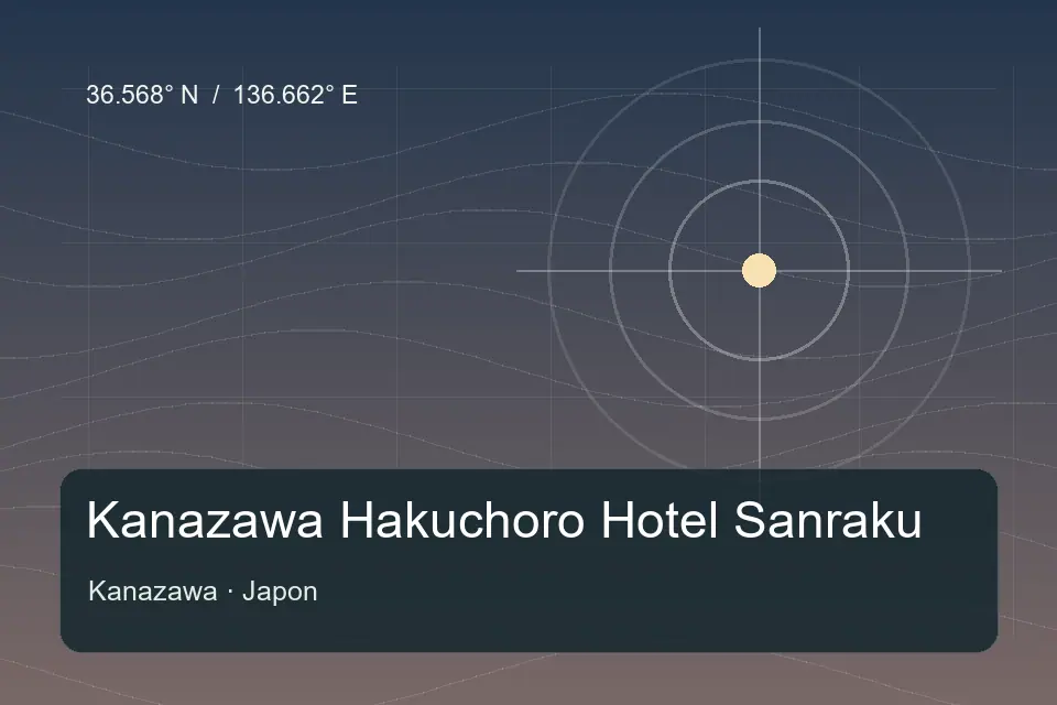 Referência geográfica ilustrada de Kanazawa Hakuchoro Hotel Sanraku em Kanazawa