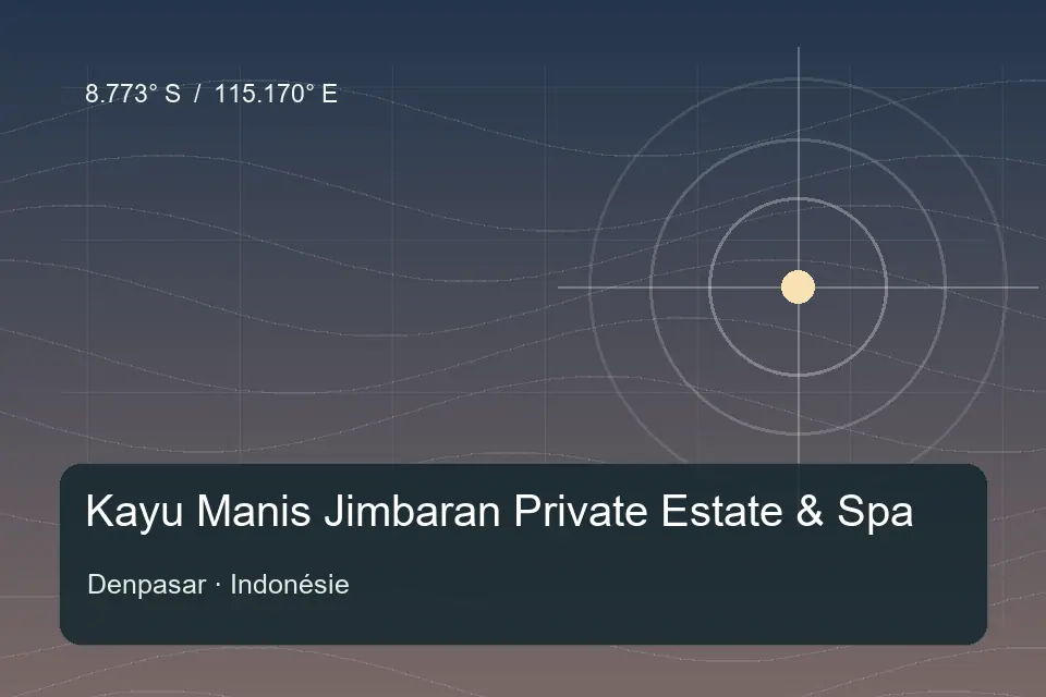 Illustrated geographic marker for Kayu Manis Jimbaran Private Estate & Spa in Denpasar