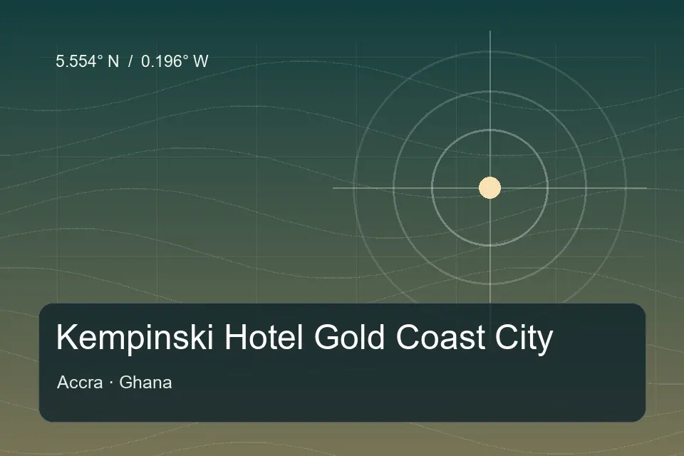 Illustrierter geografischer Orientierungspunkt für Kempinski Hotel Gold Coast City in Accra