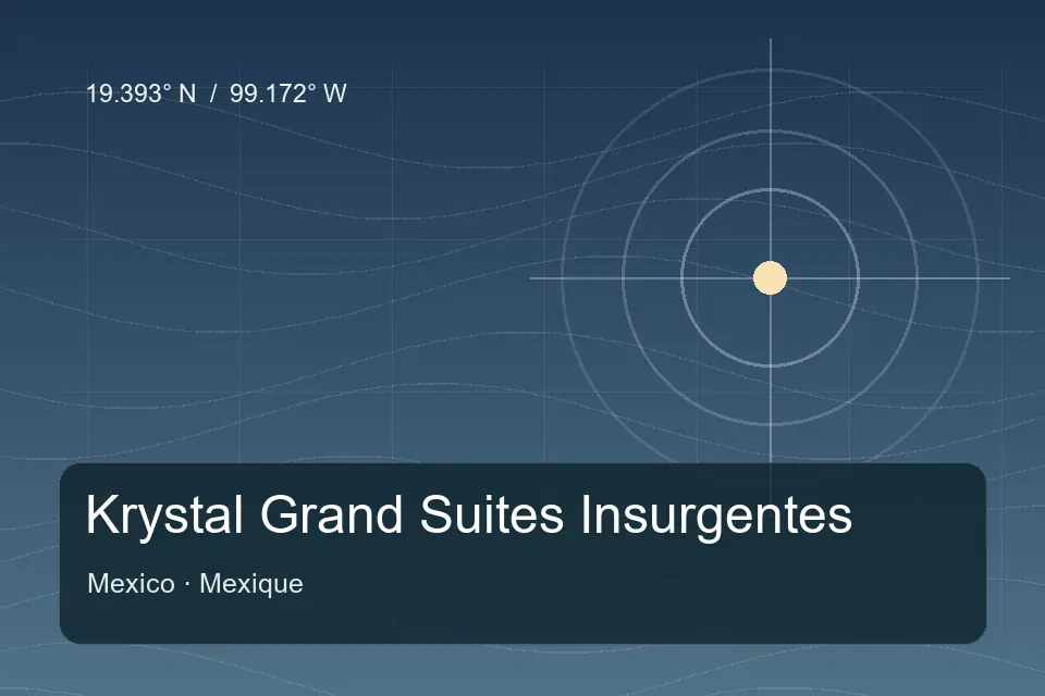 Repère géographique illustré de Krystal Grand Suites Insurgentes à Mexico