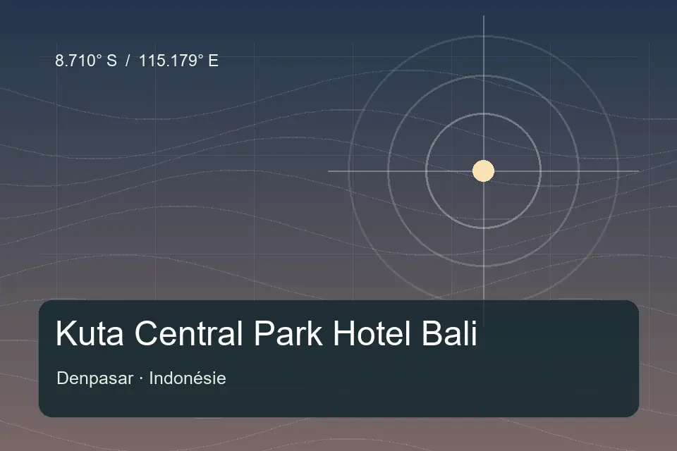Illustrated geographic marker for Kuta Central Park Hotel Bali in Denpasar