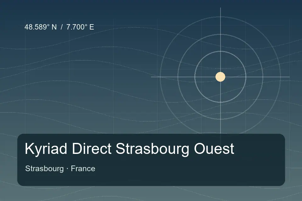 Illustrated geographic marker for Kyriad Direct Strasbourg Ouest in Strasbourg