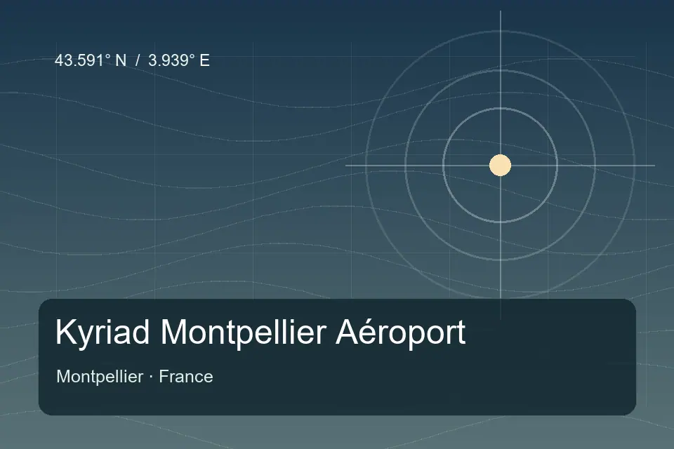 Referência geográfica ilustrada de Kyriad Montpellier Aéroport em Montpellier